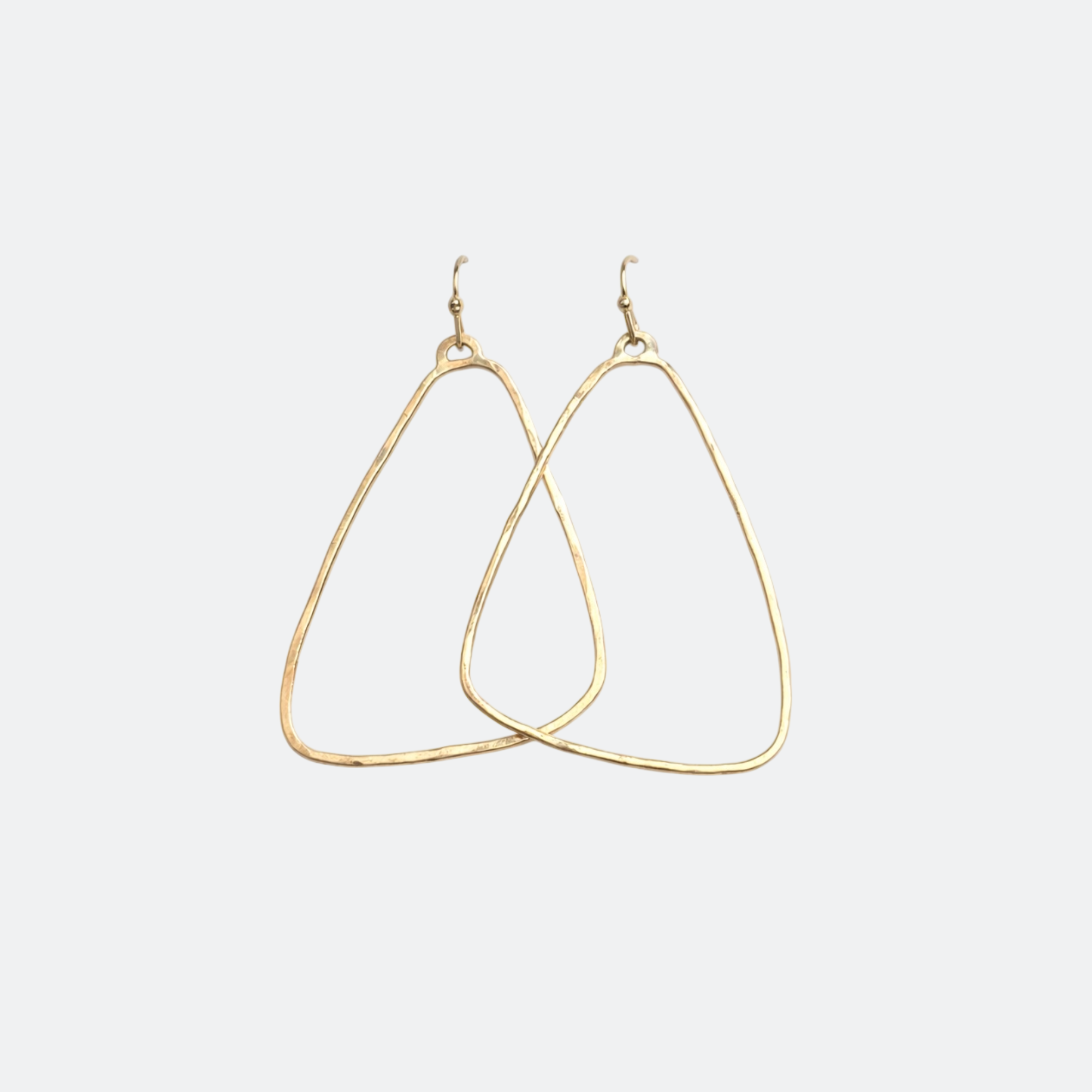Brass Abstract Triangle Earrings